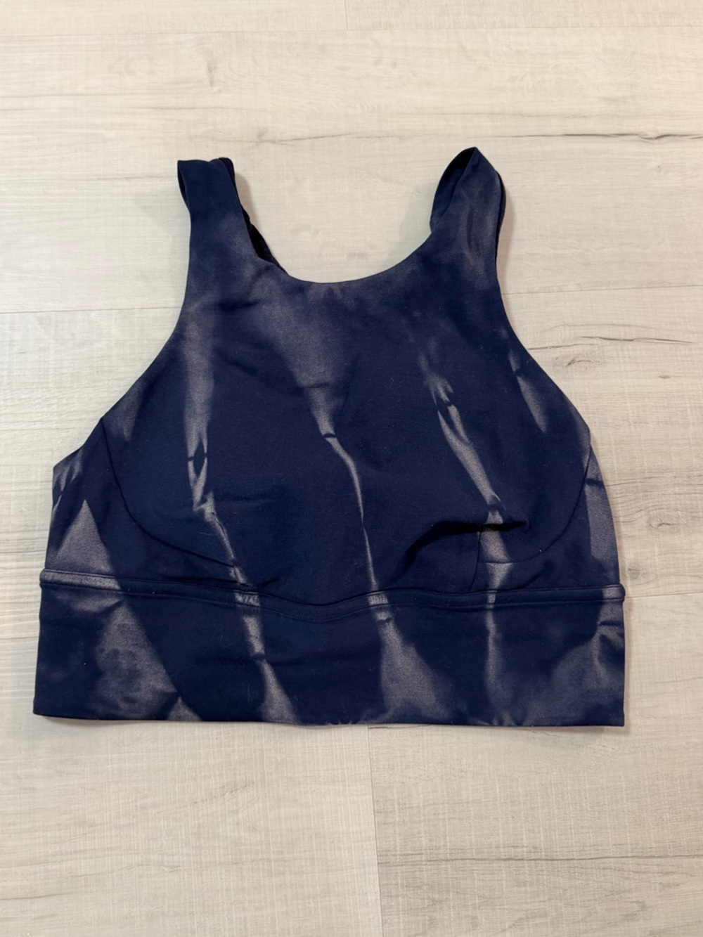 Lululemon Sun Bleached Wash True Navy Wunder Train Longline Sports Bra